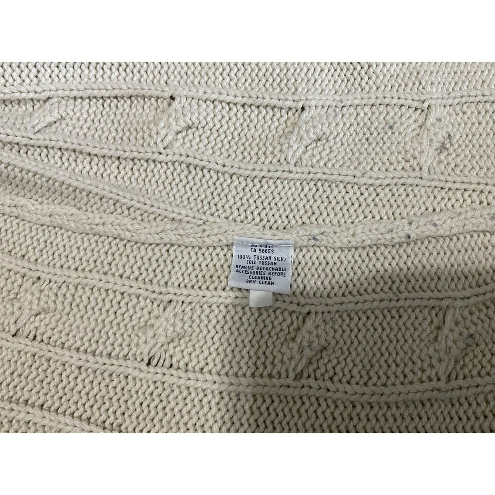 Ralph Lauren, Women’s Cable Knit Sleeveless Cardigan, Ivory, Size: L/G - Picture 7 of 7